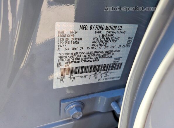 3FMTK3R77RMA38064 2024 FORD MUSTANG Gray სალონის 360-გრადუსიანი ხედი