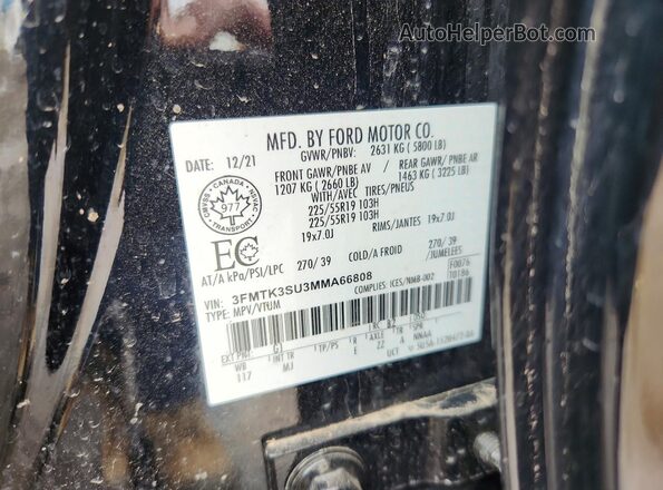 3FMTK3SU3MMA66808 2021 FORD MUSTANG Black Widok komory silnika