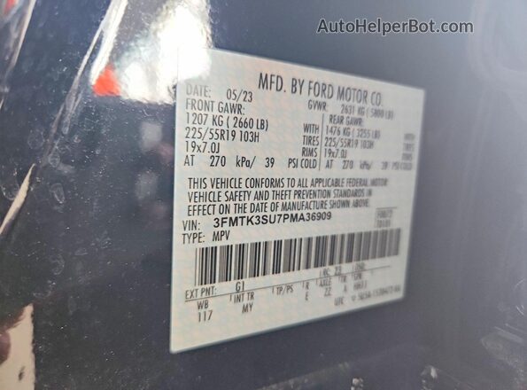 3FMTK3SU7PMA36909 2023 FORD MUSTANG Black Вид підкапотного простору