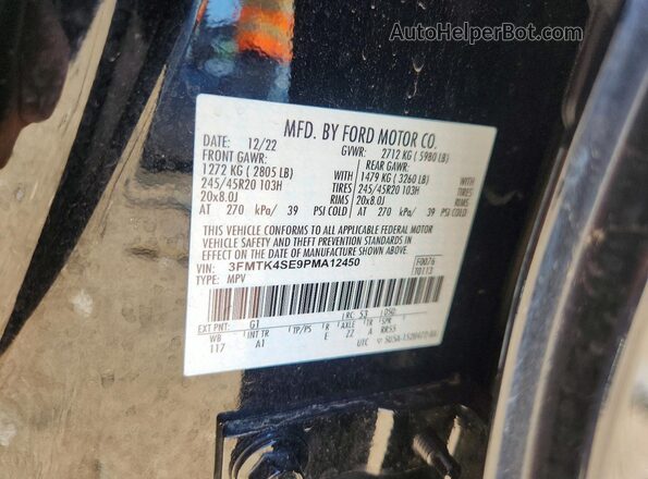 3FMTK4SE9PMA12450 2023 FORD MUSTANG Black Engine compartment view