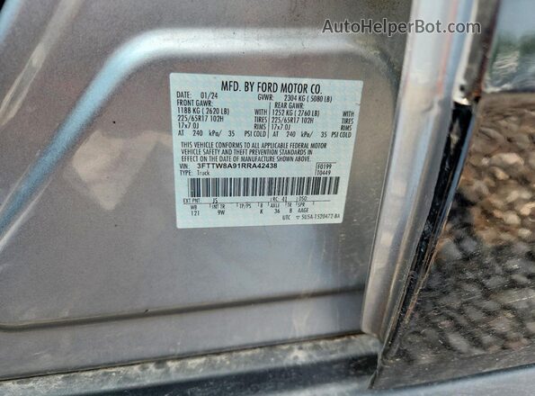 3FTTW8A91RRA42438 2024 FORD MAVERICK Silver Շարժիչի բաժամունքի տեսք