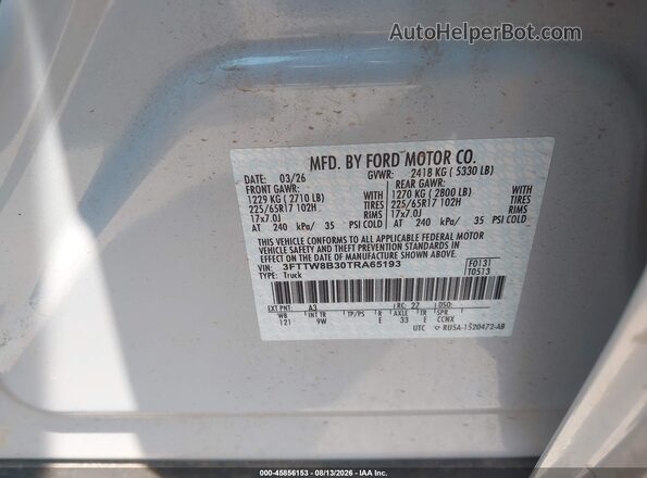 3FTTW8B30TRA65193 2026 FORD MAVERICK Серебряный Вид подкапотного пространства