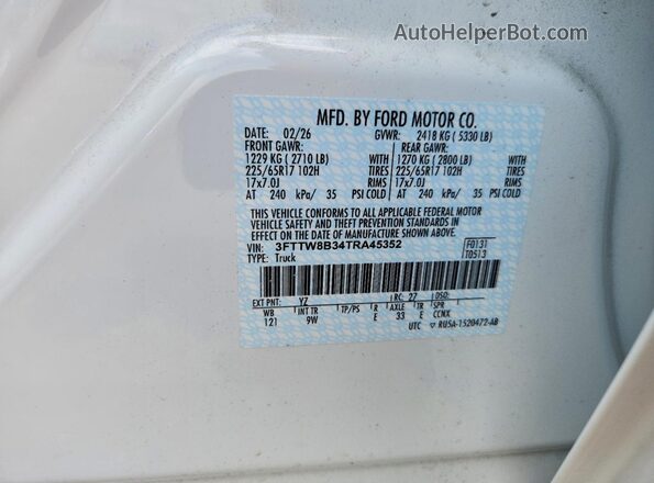 3FTTW8B34TRA45352 2026 FORD MAVERICK White ძრავის განყოფილების ხედი