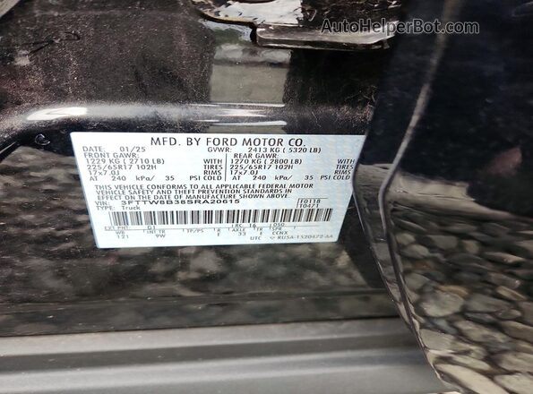 3FTTW8B38SRA20615 2025 FORD MAVERICK Black Widok komory silnika