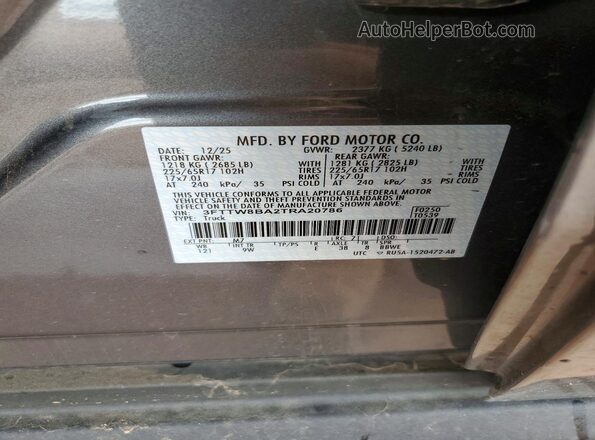 3FTTW8BA2TRA20786 2026 FORD MAVERICK Gray Engine compartment view