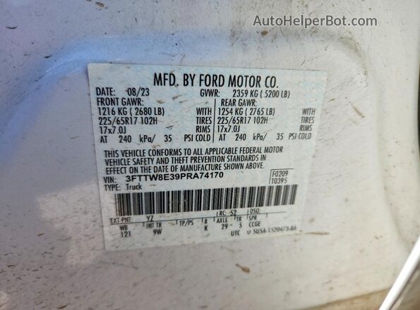 3FTTW8E39PRA74170 2023 FORD MAVERICK White Widok komory silnika