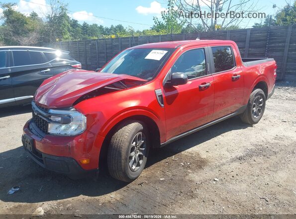 3FTTW8F92NRA36585 2022 FORD MAVERICK Red წინა მარცხენა ხედი სამი მეოთხედიდან