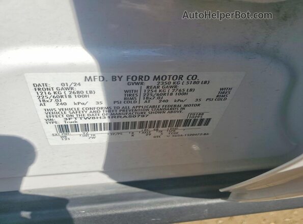 3FTTW8H31RRA50797 2024 FORD MAVERICK White Շարժիչի բաժամունքի տեսք