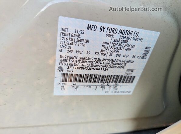 3FTTW8H32RRA01124 2024 FORD MAVERICK Beige Vista del compartimento del motor