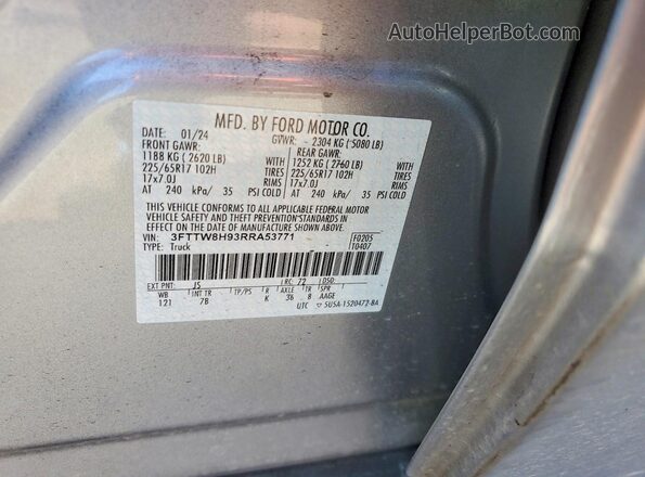 3FTTW8H93RRA53771 2024 FORD MAVERICK Gray Вид наклейки з VIN-кодом