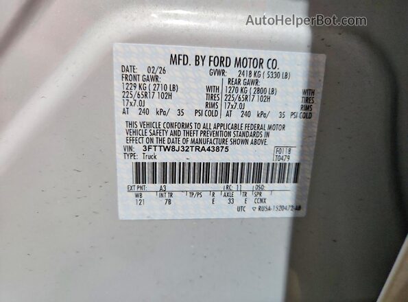 3FTTW8J32TRA43875 2026 FORD MAVERICK Gray Widok komory silnika