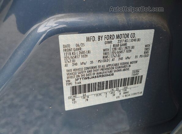 3FTTW8JA8SRB09438 2025 FORD MAVERICK Blue Շարժիչի բաժամունքի տեսք