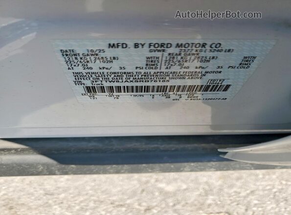 3FTTW8JAXSRB76185 2025 FORD MAVERICK White Vista del compartimento del motor