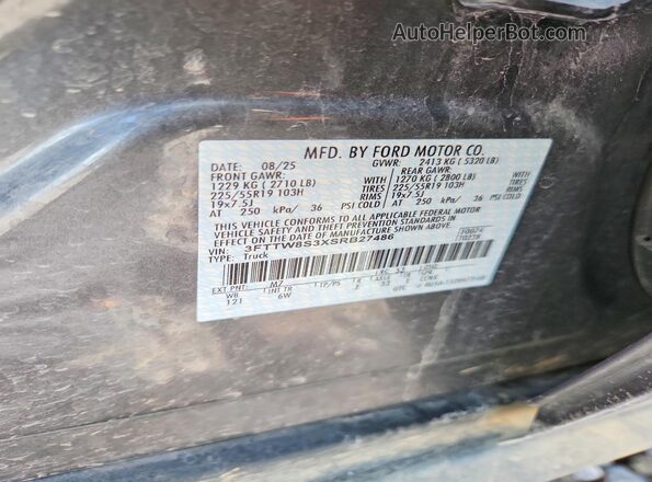 3FTTW8S3XSRB27486 2025 FORD MAVERICK Silver Engine compartment view