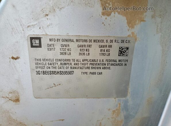 3G1BE6SM5HS595907 2017 CHEVROLET CRUZE Silver Widok komory silnika