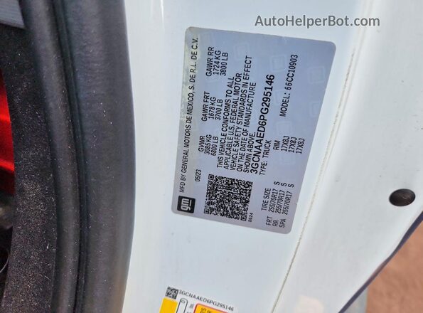 3GCNAAED6PG295146 2023 CHEVROLET SILVERADO White Engine compartment view