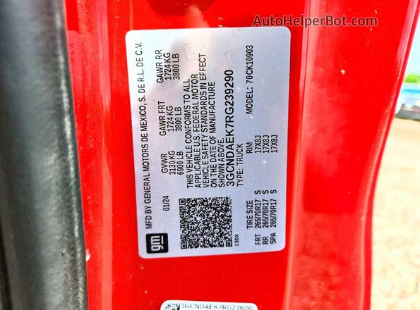 3GCNDAEK7RG239290 2024 CHEVROLET SILVERADO Red Вид підкапотного простору