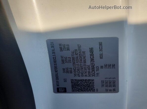 3GCNWAEF2MG364896 2021 CHEVROLET SILVERADO White Вид підкапотного простору