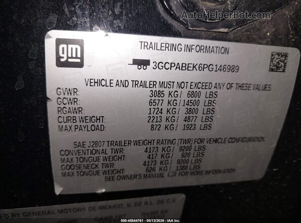 3GCPABEK6PG146989 2023 CHEVROLET SILVERADO Black ძრავის განყოფილების ხედი