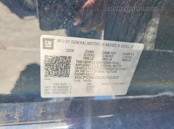 3GCPCREC1JG643323 2018 CHEVROLET SILVERADO Черный Вид подкапотного пространства