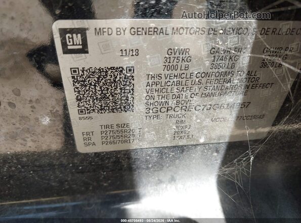3GCPCREC7JG614957 2018 CHEVROLET SILVERADO Black Widok komory silnika