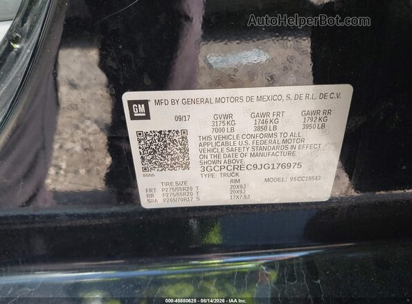 3GCPCREC9JG176975 2018 CHEVROLET SILVERADO Черный Вид подкапотного пространства