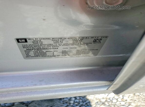 3GCPCSEC0GG201844 2016 CHEVROLET SILVERADO Silver Engine compartment view