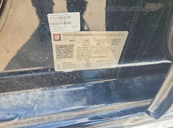 3GCPCSEC0JG386873 2018 CHEVROLET SILVERADO Black Շարժիչի բաժամունքի տեսք