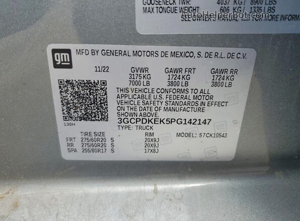 3GCPDKEK5PG142147 2023 CHEVROLET SILVERADO Silver Вид підкапотного простору