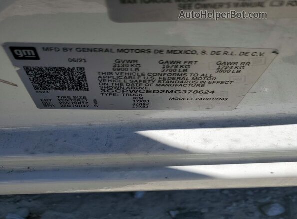 3GCPWCED2MG378624 2021 CHEVROLET SILVERADO White Շարժիչի բաժամունքի տեսք