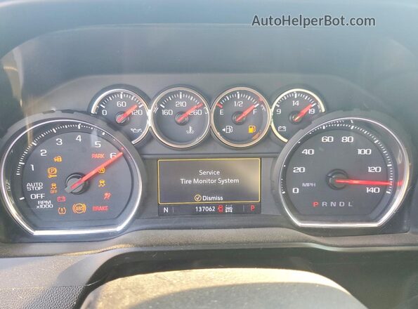 3GCPYFED2KG198262 2019 CHEVROLET SILVERADO Белый Вид щитка приборов