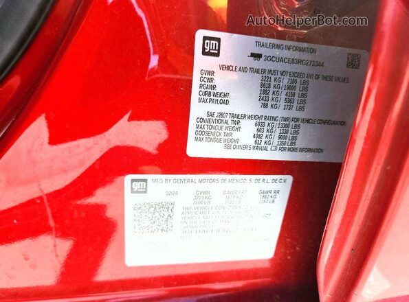 3GCUACE83RG273344 2024 CHEVROLET SILVERADO Red ძრავის განყოფილების ხედი