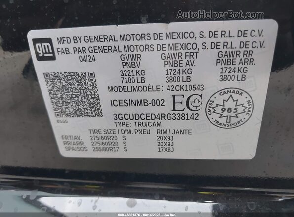 3GCUDCED4RG338142 2024 CHEVROLET SILVERADO Black ძრავის განყოფილების ხედი