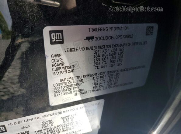 3GCUDGEL0PG330812 2023 CHEVROLET SILVERADO Black Вид підкапотного простору