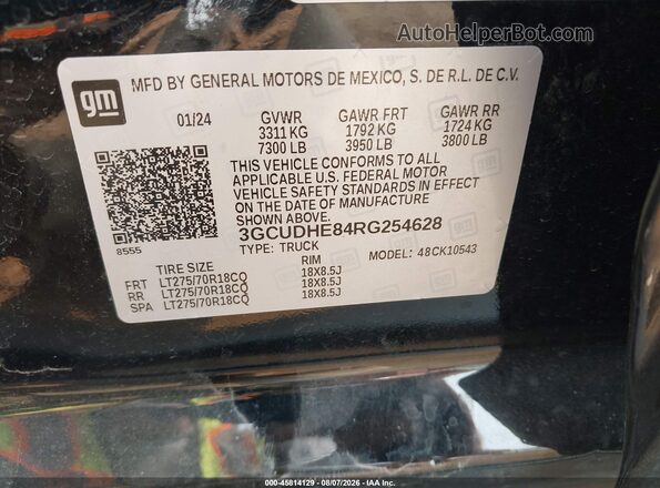 3GCUDHE84RG254628 2024 CHEVROLET SILVERADO Black Շարժիչի բաժամունքի տեսք