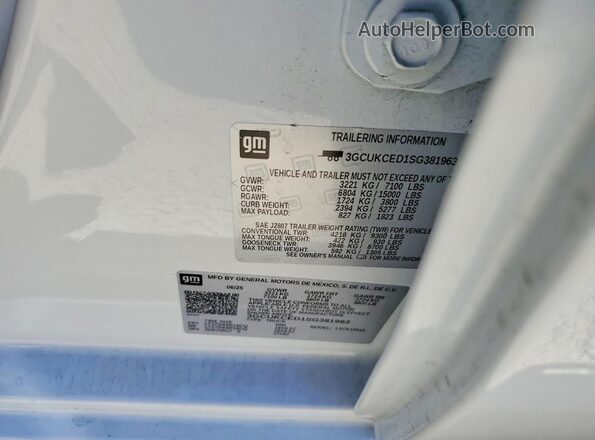 3GCUKCED1SG381963 2025 CHEVROLET SILVERADO Белый Вид подкапотного пространства