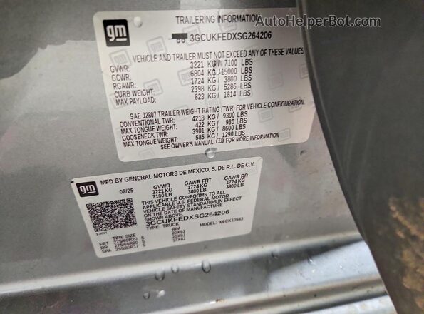 3GCUKFEDXSG264206 2025 CHEVROLET SILVERADO Silver Շարժիչի բաժամունքի տեսք