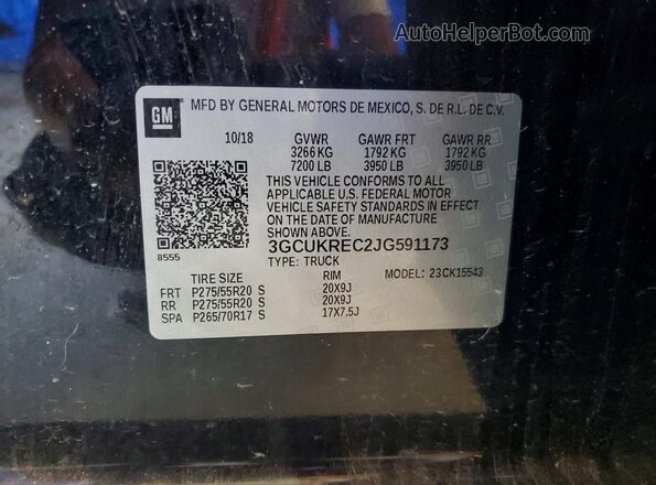 3GCUKREC2JG591173 2018 CHEVROLET SILVERADO Black ძრავის განყოფილების ხედი