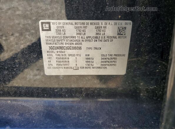 3GCUKREC3GG386096 2016 CHEVROLET SILVERADO Black Widok komory silnika