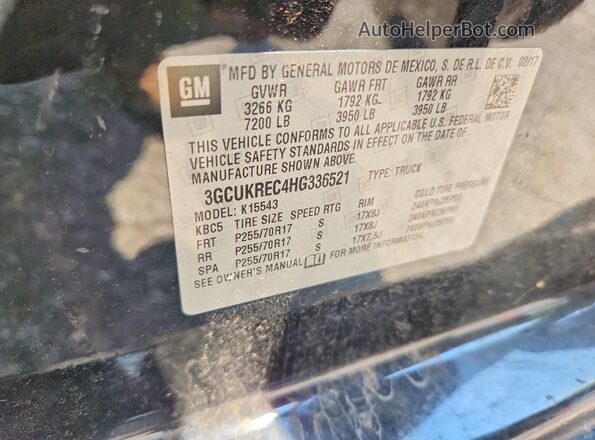 3GCUKREC4HG336521 2017 CHEVROLET SILVERADO Black Engine compartment view