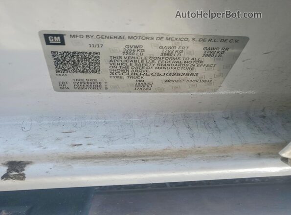 3GCUKREC5JG252553 2018 CHEVROLET SILVERADO White Շարժիչի բաժամունքի տեսք
