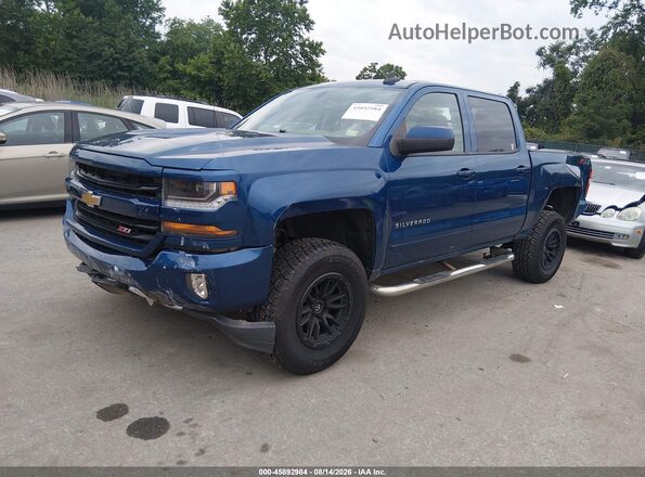 3GCUKREC7JG350421 2018 CHEVROLET SILVERADO Синий Передняя левая четверть