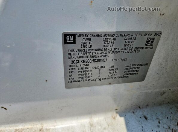3GCUKREC8HG383857 2017 CHEVROLET SILVERADO White Widok komory silnika