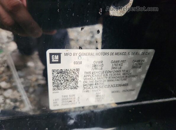 3GCUKSEC2JG336465 2018 CHEVROLET SILVERADO Black Engine compartment view