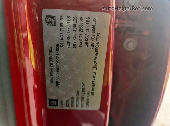 3GCUWDED8KG131839 2019 CHEVROLET SILVERADO Red Engine compartment view