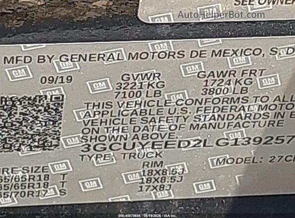 3GCUYEED2LG139257 2020 CHEVROLET SILVERADO Черный Вид подкапотного пространства