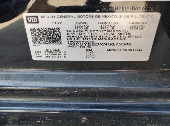 3GCUYEEDXNG173546 2022 CHEVROLET SILVERADO Black Widok komory silnika