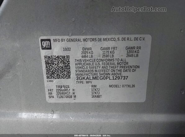 3GKALMEG0PL129737 2023 GMC TERRAIN Серый Вид подкапотного пространства