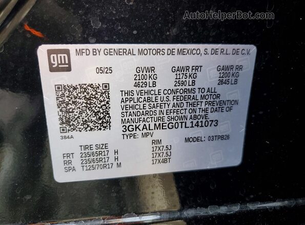 3GKALMEG0TL141073 2026 GMC TERRAIN Black VIN sticker view