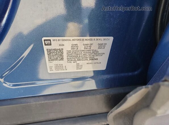 3GKALMEG1RL268245 2024 GMC TERRAIN Blue ძრავის განყოფილების ხედი